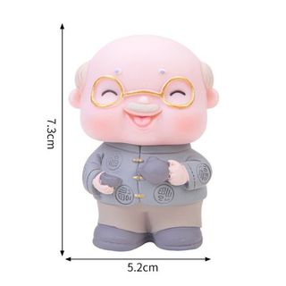 Tượng Cặp Đôi Ông Bà Già Hạnh Phúc Trang Trí Bánh Kem, Phụ Kiện Bánh Sinh Nhật, Phụ Kiện Trang Trí