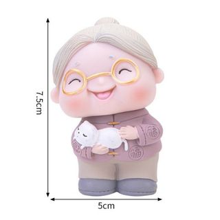 Tượng Cặp Đôi Ông Bà Già Hạnh Phúc Trang Trí Bánh Kem, Phụ Kiện Bánh Sinh Nhật, Phụ Kiện Trang Trí