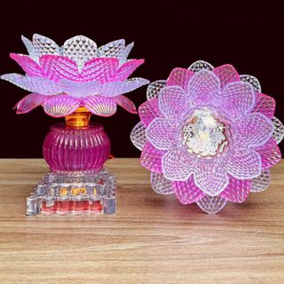 CẶP ĐÈN THỜ HOA SEN ĐỔI MÀU 18CM