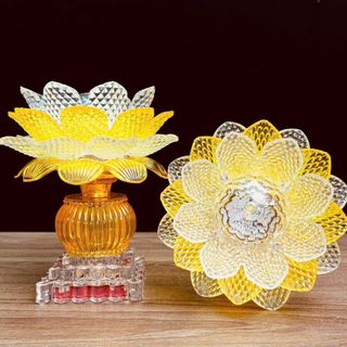 CẶP ĐÈN THỜ HOA SEN ĐỔI MÀU 18CM