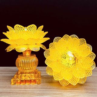 CẶP ĐÈN THỜ HOA SEN ĐỔI MÀU 18CM