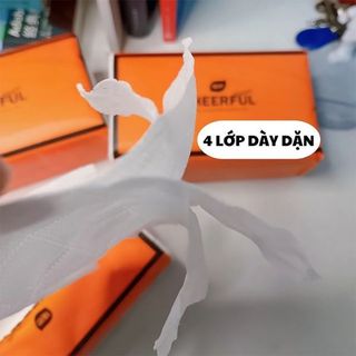 Giấy Ăn Cao Cấp CHEERFUL Nội Địa Trung 155*175mm (1 Túi Có 360 Tờ) Siêu Dai Chất Liệu Bột Gỗ Không Bụi Vụn