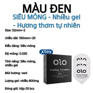Bao cao su OLO siêu mỏng 0.01mm Feeling Ultra Thin Hộp 3 Chiếc