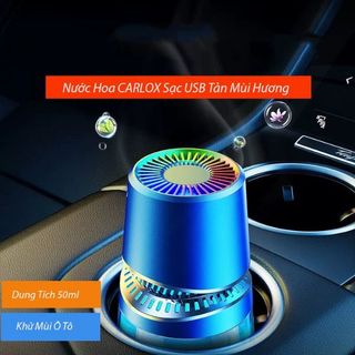 Nước Hoa CARLOX Sạc USB Tản Mùi Hương Khử Mùi Xe Hơi - Dung Tích 50ml