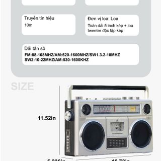 Đài Radio Cassette Nhật Bản ANTRA AT-777, Nghe Nhạc Thẻ Nhớ, USB, Kết Nối Bluetooth, Sóng AM/FM/SW, BH 12 Tháng Gía Bán Sỉ - Bán Buôn