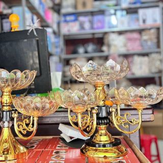 Khay mứt tết, khay đựng bánh kẹo, hoa quả, đồ ăn vặt. Khay mứt 5 cánh sen xoay 360 độ