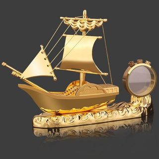 TƯỢNG THUYỀN BUỒM PHONG THUỶ THUẬN BUỒM XUÔI GIÓ Có Đồng Hồ Nước Hoa Cao Cấp Trang Trí Taplo Bàn Làm Việc