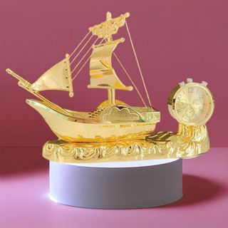 TƯỢNG THUYỀN BUỒM PHONG THUỶ THUẬN BUỒM XUÔI GIÓ Có Đồng Hồ Nước Hoa Cao Cấp Trang Trí Taplo Bàn Làm Việc