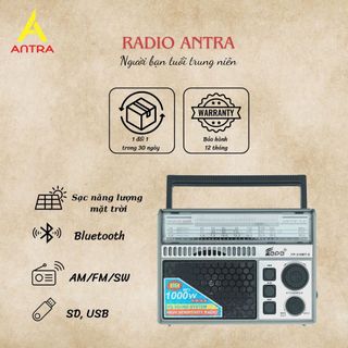 Đài Radio Fepe 310BT Pin Năng Lượng Mặt Trời, Nghe Nhạc Bluetooth, USB, Sóng AM/FM/SW, BH 12 tháng - Giá Bán Sỉ - Bán Buôn