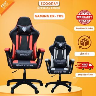 Ghế Gaming Công Thái Học ECOGRAY Đệm Cao Su Non Bọc Da PU Cao Cấp Có Gác Chân Dùng Chơi Game, Làm Việc,- EX T09