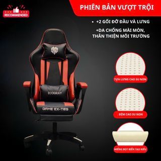 Ghế Gaming Công Thái Học ECOGRAY Đệm Cao Su Non Bọc Da PU Cao Cấp Có Gác Chân Dùng Chơi Game, Làm Việc,- EX T09