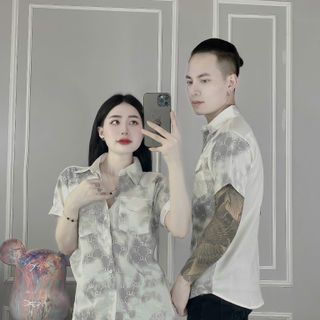 Áo sơ mi ngắn tay nam nữ họa tiết rằn ri - Đa dạng màu sắc