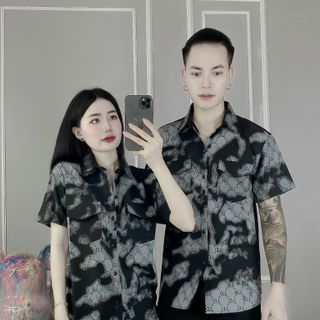 Áo sơ mi ngắn tay nam nữ họa tiết rằn ri - Đa dạng màu sắc