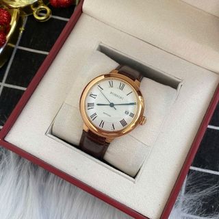 Đồng hồ nam cao cấp ROSSINI 5805G01D - dây da thật màu nâu - mặt tròn màu trắng size 40mm siêu mỏng chỉ 6.6mm