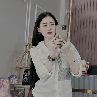 Áo sơ mi dài tay vải cotton lạnh cặp đôi