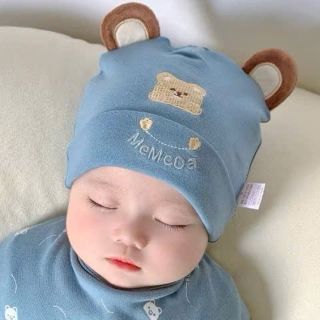 Sét khăn mũ kèm ăn tam giác kute cho bé sơ sinh 0-12 tháng