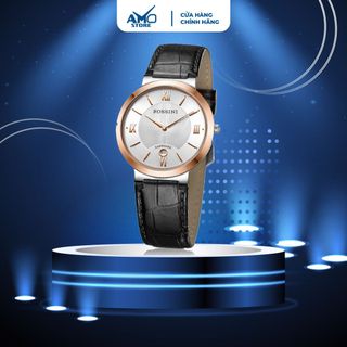 Đồng hồ nam cao cấp ROSSINI 7387T01C - dây da thật màu đen - mặt tròn màu trắng size 37.5mm siêu mỏng chỉ 5.9mm giá sỉ