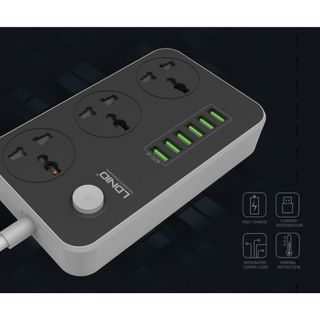 Ổ Cắm Điện Đa Năng LDNIO SC3604 03 Chấu 06 Cổng USB