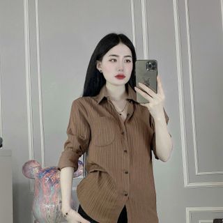 Áo sơ mi nam nữ couple dài tay vải cotton lạnh