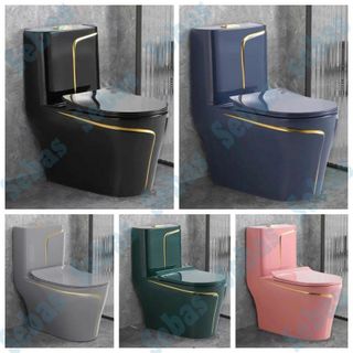 Bồn cầu 1 khối xả xoáy mạnh có nhiều màu sắc lựa chọn, thiết kế hiện đại, men sứ cao cấp SB0702