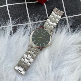 Đồng hồ nữ cao cấp ROSSINI 5490W04B - dây thép không gỉ màu bạc - mặt tròn màu đen size 25mm