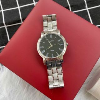 Đồng hồ nữ cao cấp ROSSINI 5490W04B - dây thép không gỉ màu bạc - mặt tròn màu đen size 25mm
