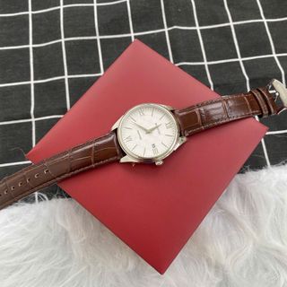 Đồng hồ nam cao cấp ROSSINI 5577W01B - dây da thật màu nâu - mặt tròn màu trắng size 41mm