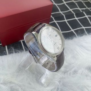Đồng hồ nam cao cấp ROSSINI 5577W01B - dây da thật màu nâu - mặt tròn màu trắng size 41mm