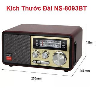 Đài Radio NS-8093BT Chất Liệu Gỗ, Bắt Sóng Khoẻ, Điều Khiển Từ Xa, Bluetooth NNS, Bắt Sóng FM, AM,SW /USB/TF - Giá Bán Sỉ - Bán Buôn