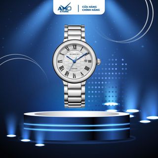 Đồng hồ nam cao cấp ROSSINI 5805W01A - dây thép không gỉ màu bạc - mặt tròn màu trắng size 40mm