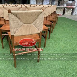 Ghế gổ đan dây giấy se ( dây cói ) ghế cafe nhà hàng cao cấp
