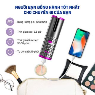 Máy Uốn Tóc Không Dây Hyundai HC120GY Chính Hãng Bảo Hành 12 Tháng