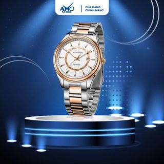 Đồng hồ nam cao cấp ROSSINI 6577T01A - dây thép không gỉ màu bạc vàng hồng - mặt tròn màu trắng size 41mm