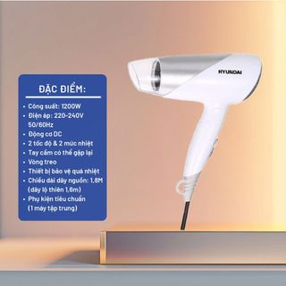 Máy Sấy Tóc Hyundai Trắng HC123WH Chính Hãng Bảo Hành 12 Tháng