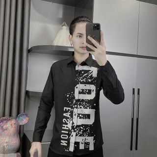 Áo sơ mi dài tay chữ CODE phối toàn thân - hàng cao cấp