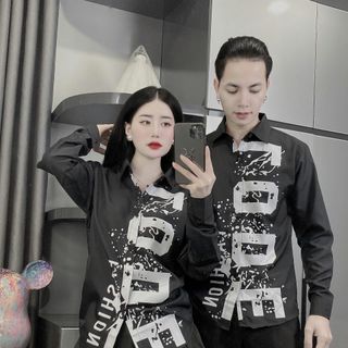 Áo sơ mi dài tay chữ CODE phối toàn thân - hàng cao cấp