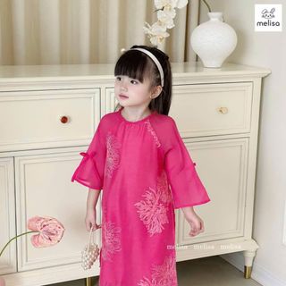 xưởng may áo dài trẻ em - sỉ buôn mẫu áo dài cách tân bé gái thêu tay thủ công