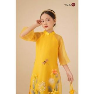 sỉ buôn áo dài cách tân bé gái mộc trà cao cấp