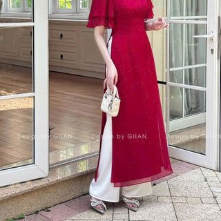 Áo dài cách tân chất voan tơ tay tiên mặc TẾT