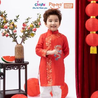 sỉ buôn áo dài cách tân bé trai rồng ngũ sắc giá sản xuất