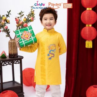 sỉ buôn áo dài cách tân bé trai rồng ngũ sắc giá sản xuất