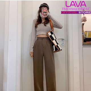Quần tây ống suông culottes Vải Tuyết Mưa Loại 1 dày dặn cạp 5 phân 1 khuy HÓT trend 2024