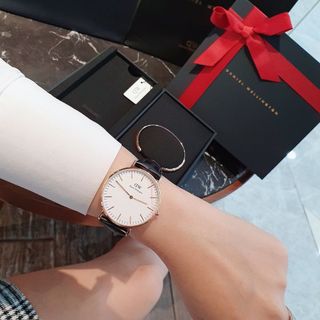 SET ĐỒNG HỒ CAO CẤP D.W QUÀ TẶNG DA VÀ CUFF
