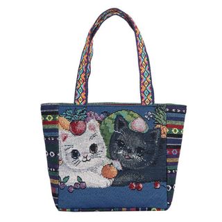 Túi Vải thêu thổ cẩm size khoá kéo trung đặc sắc hoạ tiết thú yêu sắc nét 33*22cm ( Hàng Giá Tận Xưởng )