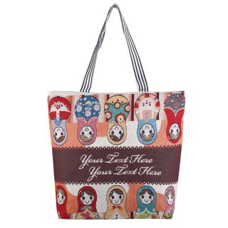 Túi Vải Quà tặng Búp Bê gỗ ( lật đật ) big size cài kéo quai sọc đa dạng hoạ tiết ( Hàng Giá Tận Cưởng )