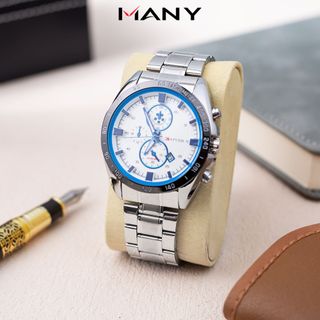 Đồng Hồ Nam Cafuer 15 Dây Inox bạc