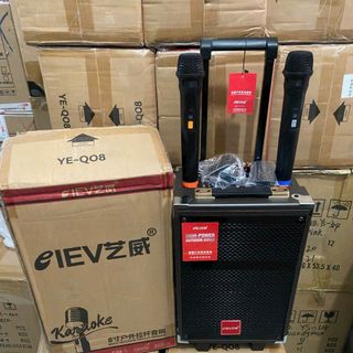 LOA KÉO  HÁT KARAOKE EIEV YEQ08 - KÈM 2 MICRO