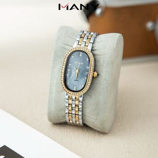 Đồng hồ day inox nữ Bonaier 007C mặt ovan chính hãng đeo tay thời trang