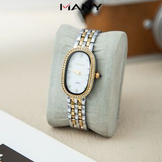 Đồng hồ day inox nữ Bonaier 007C mặt ovan chính hãng đeo tay thời trang