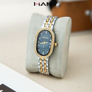 Đồng hồ day inox nữ Bonaier 007C mặt ovan chính hãng đeo tay thời trang